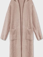 Dlhá čiapka z alpaky s kapucňou béžová (M105-1)