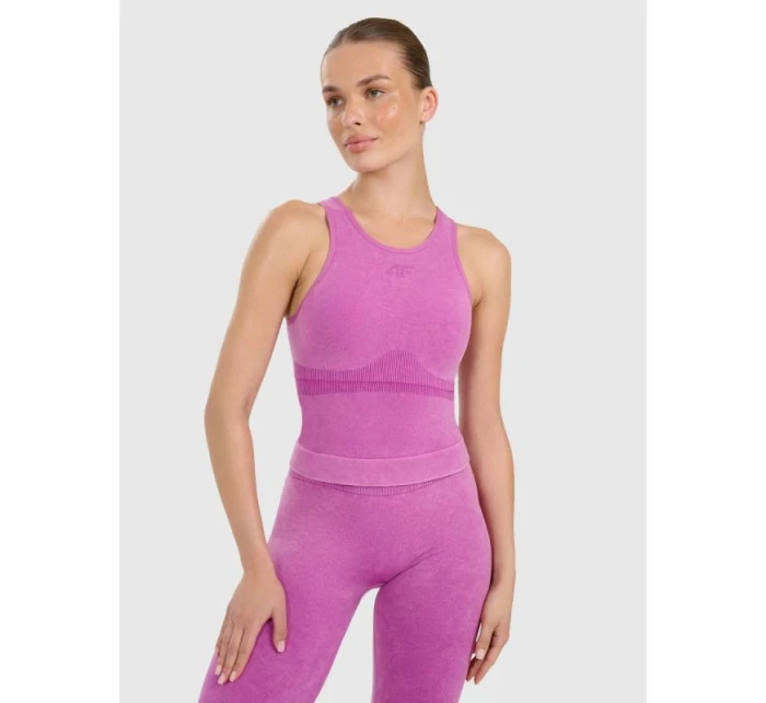 Dámske štíhle rýchloschnúce tričko na jogu a pilates 4F 4FWAW25TFSLF578-54A Dámske štíhle rýchloschnúce tričko na jogu a pilates 4F 4FWAW25TFSLF578-54A