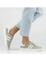 Filippo DP7512 dámske kožené tenisky na platforme v khaki farbe