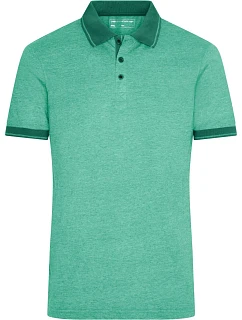 Daiber JN 706 Pánske melírované polo tričko z džerseju 02.0706 zelená melírovaná/tmavozelená