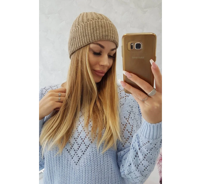 Tenká čiapka Grace K211 tmavo béžová Tenká čiapka Grace K211 tmavo béžová