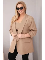 Dámské sako Plus Size elegantní tmavě model 22022751 - K-Fashion