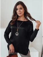 SILKINEA dámska blúzka oversize s príveskom čierna FashionStreet RY2668
