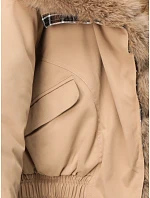 Krótka kurtka damska z  beżowa model 22341035 - FashionStreet