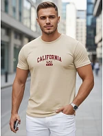 Tshirt męski bawełniany z nadrukiem California beżowy model 22316109 - FashionStreet Tshirt męski bawełniany z nadrukiem California beżowy model 22316109 - FashionStreet