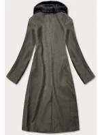 Dlouhý kabát v khaki barvě s límcem model 15837924 - Ann Gissy
