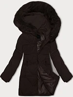 Dámska zimná bunda s kapucňou J Style chocolate (16M9099-158)