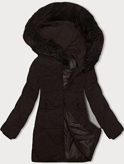 Dámska zimná bunda s kapucňou J Style chocolate (16M9099-158)