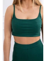 Súprava s blúzkou s rebrovaním zelená