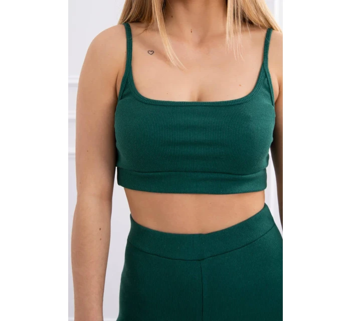 Súprava s blúzkou s rebrovaním zelená
