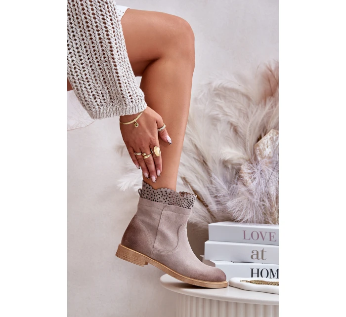 Niskie Botki Damskie Na Płaskim Obcasie Zamszowe Lewski 3624 Cappucino Niskie Botki Damskie Na Płaskim Obcasie Zamszowe Lewski 3624 Cappucino