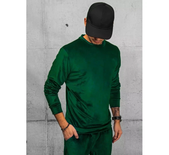 Pánská zelená velurová mikina Dstreet model 21967331 - FashionStreet Pánská zelená velurová mikina Dstreet model 21967331 - FashionStreet