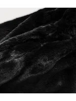 Dámska čierna bunda - kožúšok s kapucňou (BR9743-1) Dámska čierna bunda - kožúšok s kapucňou (BR9743-1)