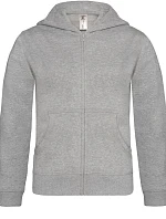 B&C Hooded Full Zip /kids Detská mikina s kapucňou 01.0682 heather grey