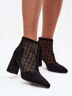 kotníkové boty na podpatku D A  černé model 21713820 - D&A