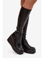 Dámské kozačky na platformě Černé model 21744716 - Boto