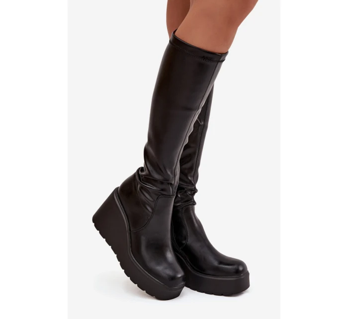 Dámské kozačky na platformě Černé model 21744716 - Boto