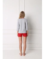 Pyžamo Cookie Short Grey-Red - Aruelle