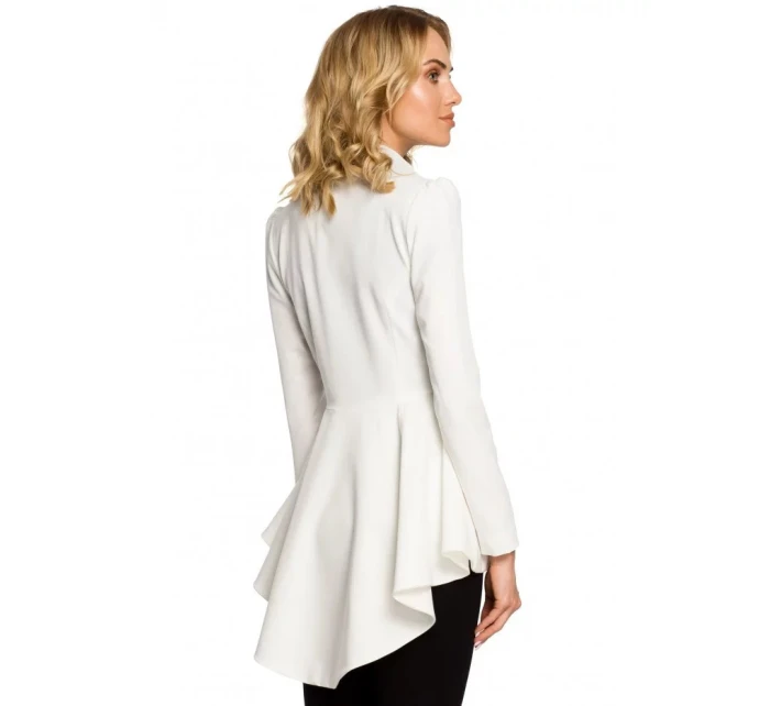 Asymetrický frak s golierom a zapínaním na gombíky M165 - čierny - Moe