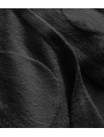 Dlhý čierny vlnený prehoz cez oblečenie typu "alpaka" s kapucňou (908)