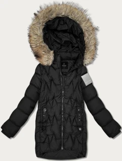 Černá dámská zimní bunda s kapucí model 21794515 - HAPPY HOUSE