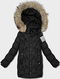 Dámska zimná bunda s kapucňou Goodlookin Black (KK60563)