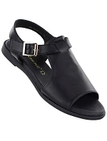 Dámske kožené sandále čierne Cambell 19391