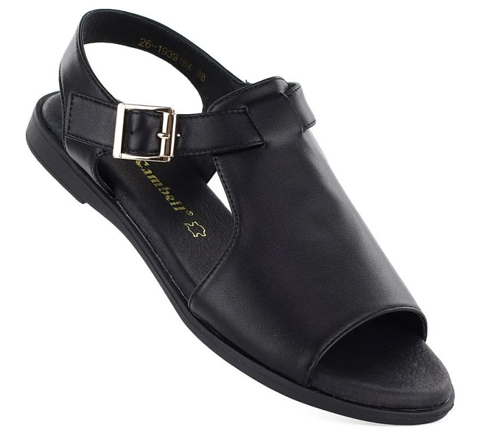 Dámske kožené sandále čierne Cambell 19391