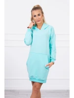 Šaty s kapucí v mátové barvě Šaty s kapucí v mátové barvě