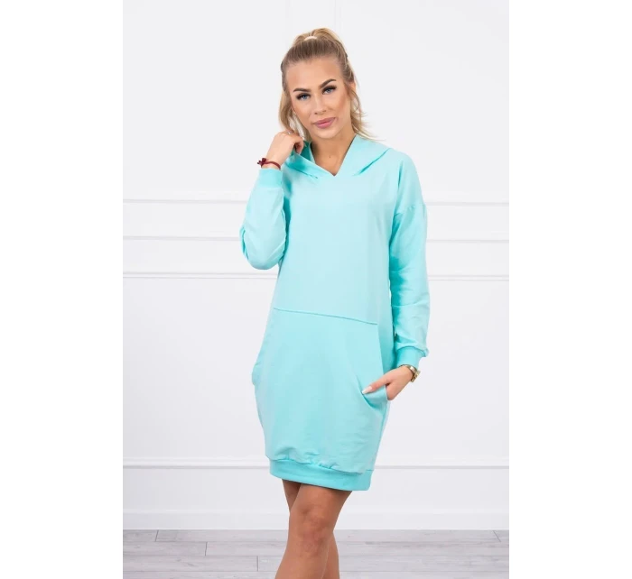 Šaty s kapucí v mátové barvě Šaty s kapucí v mátové barvě