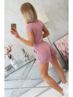 Bavlněná souprava se šortkami tmavě růžová Bavlněná souprava se šortkami tmavě růžová