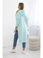 Zateplená mikina s bočnými rozparkami mätová Zateplená mikina s bočnými rozparkami mätová