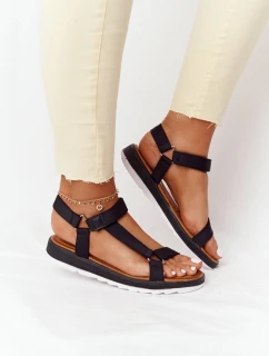 Damskie Sandały Na Gumowej Podeszwie Czarne Stranger