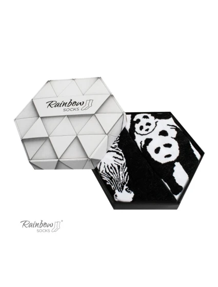 Duhové ponožky se Zebra Panda černá a bílá 2 páry model 21606864 - ZOOKSY/RAINBOW SOCKS Duhové ponožky se Zebra Panda černá a bílá 2 páry model 21606864 - ZOOKSY/RAINBOW SOCKS