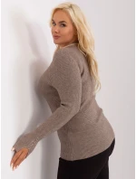 Sweter PM SW PM model 18949004 ciemny bezowy - FPrice Sweter PM SW PM model 18949004 ciemny bezowy - FPrice