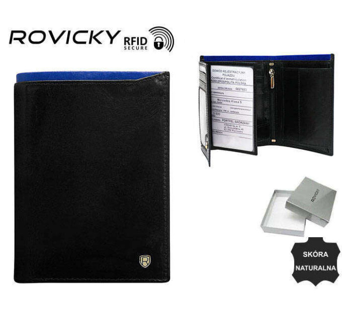 Pánske peňaženky Pánska kožená peňaženka N4 RVT 6887 čierna čierna