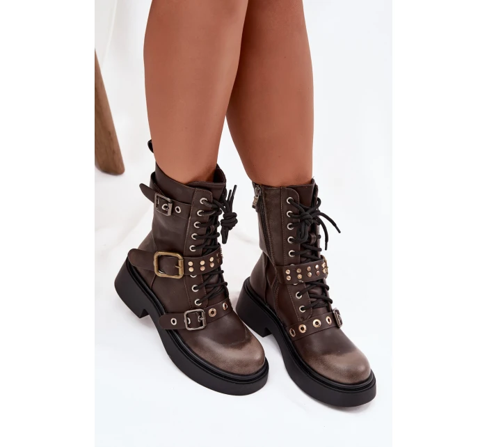 Dámske zateplené pracovné s prackami Marisse - hnedé Dámske zateplené pracovné s prackami Marisse - hnedé