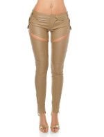 Sexy KouCla Leatherlook Trousers with Sexy Cut Out