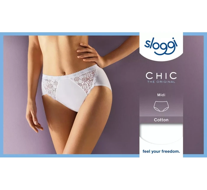 Dámské kalhotky Chic Midi bílé - Sloggi
