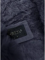 Krátka zimná bunda s kožušinou, tmavomodrá (16M9062-215)