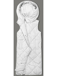 Dámska dlhá vesta oversize biela (5M3165-281)