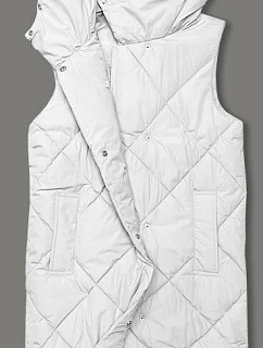 Dámska dlhá vesta oversize biela (5M3165-281)