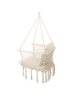 ZÁVESNÉ SEDADLO HAMMOCK Čapí hniezdo 78x64CM ECRU