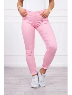 Svetloružové džínsové nohavice