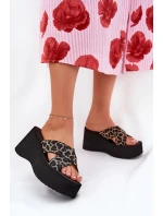 Dámské Klapky Na Klínu A Platformě Leopardí Černé model 21688200 - Boto