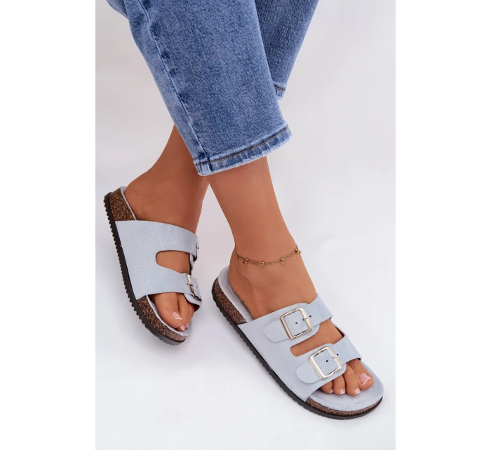 Dámské pantofle s přezkami Modré Oliena