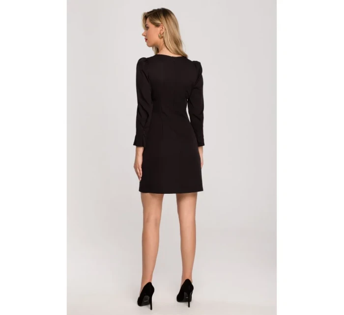 K148 Trapézové šaty - čierne