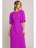 S399 Šaty s puzdrovými rukávmi - levanduľové