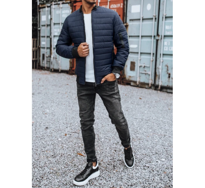 Pánská prošívaná bunda bomber tmavě modrá Dstreet model 21963662 - FashionStreet