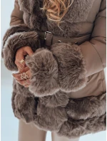 dámská zimní bunda s kožešinou hnědá Dstreet model 21991150 - FashionStreet